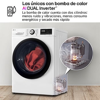 LG Secadora 8kg, C, con Bomba de calor Dual Inverter, Blanca, Serie 900, RC80V9AV2W