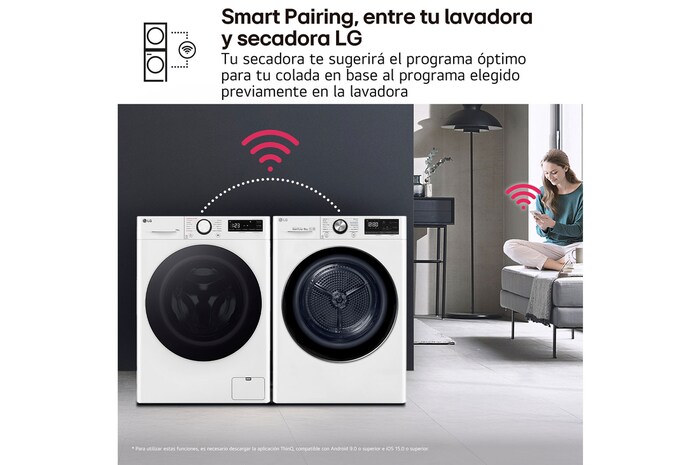 LG Secadora 8kg, C, con Bomba de calor Dual Inverter, Blanca, Serie 900, RC80V9AV2W