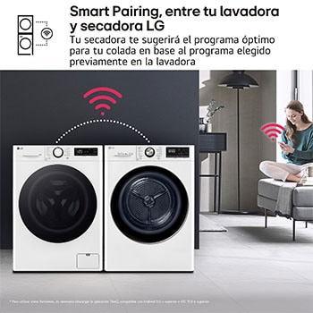 LG Secadora 8kg, C, con Bomba de calor Dual Inverter, Blanca, Serie 900, RC80V9AV2W