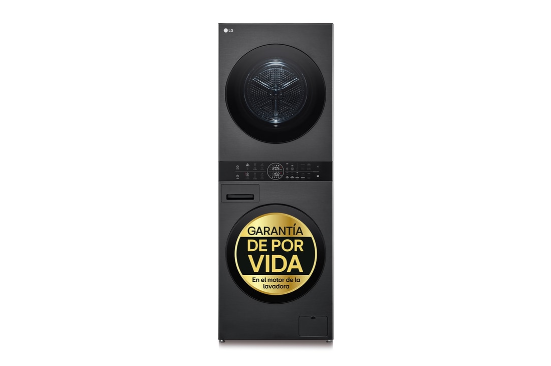 LG Washtower: torre de lavado y secado "Todo en 1". 12kg (lavado)/10kg (secado), 10% más eficiente que A (lavado)/A+++ (secado)., WT1210BBF