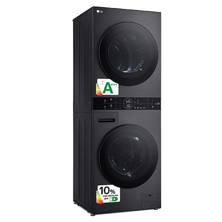 LG Outlet Washtower: torre de lavado y secado "Todo en 1". 12kg (lavado)/10kg (secado), 10% más eficiente que A (lavado)/A+++ (secado)., WT1210BBF.OUTLET