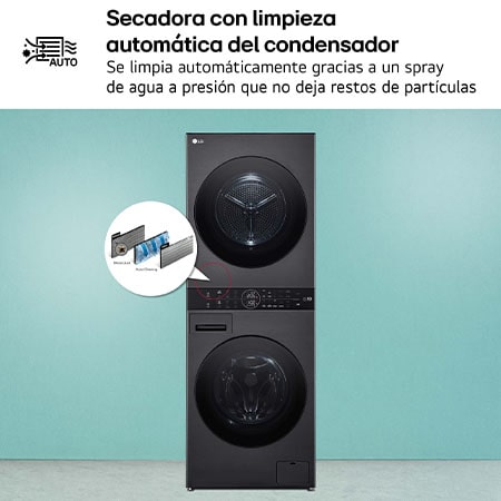 LG Outlet Washtower: torre de lavado y secado "Todo en 1". 12kg (lavado)/10kg (secado), 10% más eficiente que A (lavado)/A+++ (secado)., WT1210BBF.OUTLET
