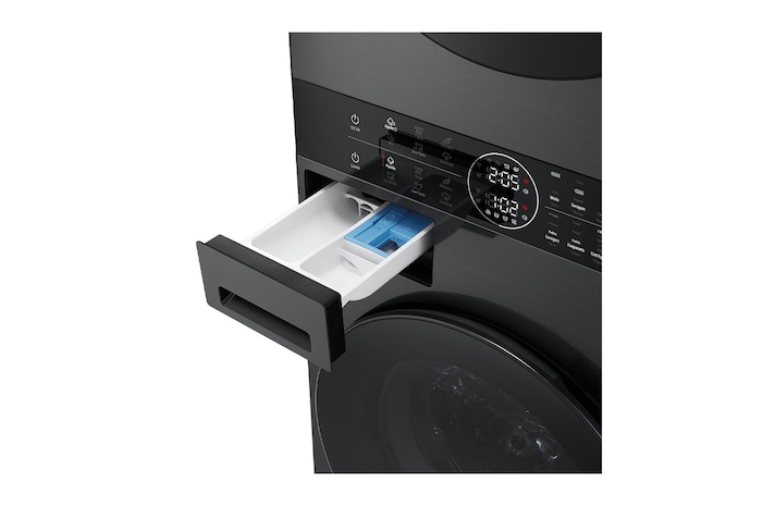 LG Torre de lavado y secado | LG WT1210BBF, Direct Drive con inteligencia artificial, Bomba de calor Dual Inverter, 12kg lavado, 10kg secado, 1400rpm, clasificación A-10/C, WT1210BBF