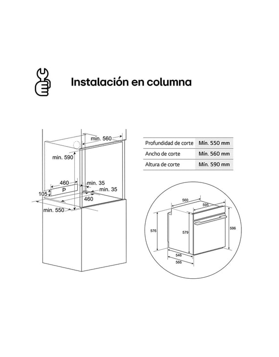 LG Horno | LG WS5D7210S 72 L, Clasificación A, Convección, Acero, WS5D7210S