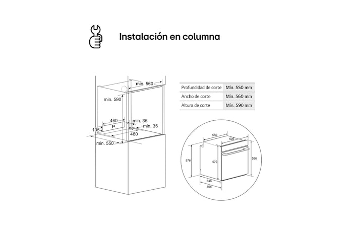 LG Horno | LG WS5D7210S 72 L, Clasificación A, Convección, Acero, WS5D7210S