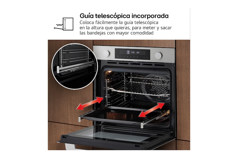 LG Horno | LG WS5D5210S.OBSPTO 72 L, Clasificación A, Convección,  Acero, WS5D5210S.OBSPTO