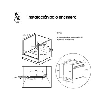 LG Horno | LG WS5D5210S.OBSPTO 72 L, Clasificación A, Convección,  Acero, WS5D5210S.OBSPTO