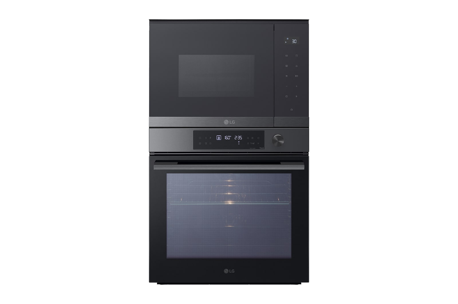 LG Conjunto de horno y microondas Black Glass Edition, WSMG7625BB.SET