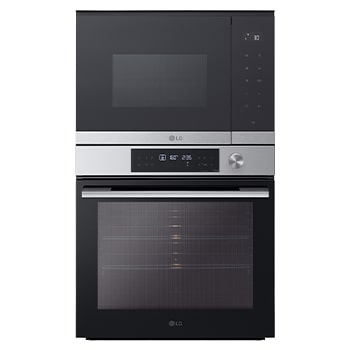 Vista frontal de Conjunto de horno y microondas Black Glass Edition WSMG7625SD.SET