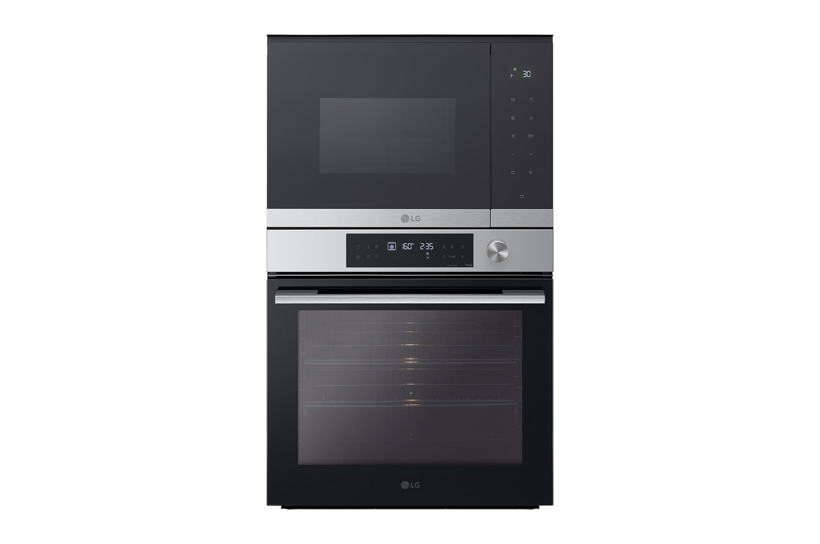 Vista frontal de Conjunto de horno y microondas Black Glass Edition WSMG7625SD.SET