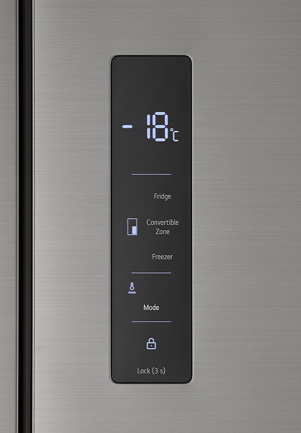 A side view of the refrigerator to emphasize the sleekness of the pocket handle design.