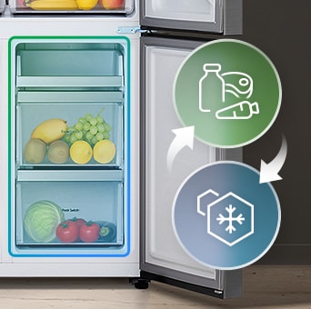 Product image with Smart Inverter Compressor™ Logo and 10 year warranty Logo.