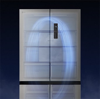 There are 3 icons, which are meat, fish, and veggie on the right side of the refrigerator.