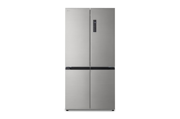 Vista frontal de Frigorífico American Combi Ancho 83cm, Clasificación E, 508 L, Inox antihuellas, GML860PYFE