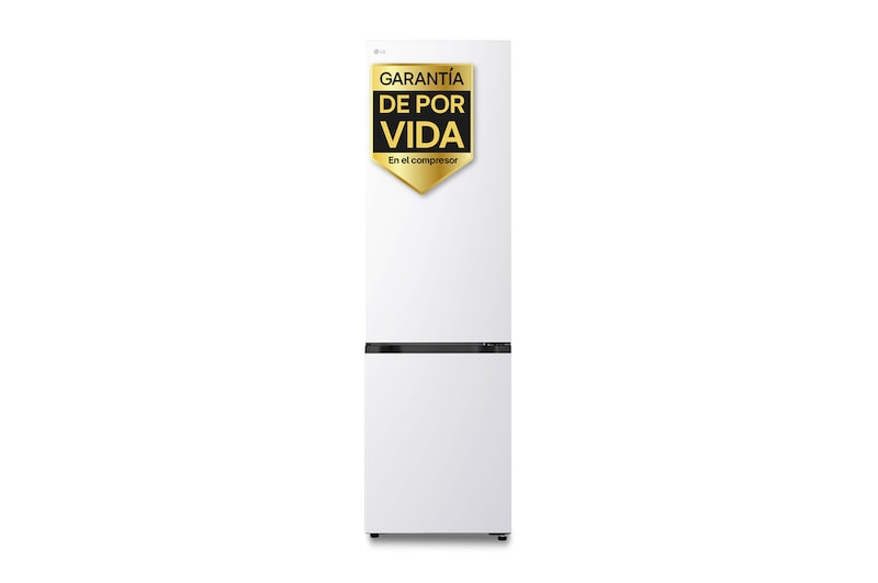 Vista frontal de Frigorífico Combi | LG GBBS322CSW DoorCooling+, 2,03m, capacidad de 375l, Serie 300, Clasificación C Blanco GBBS322CSW