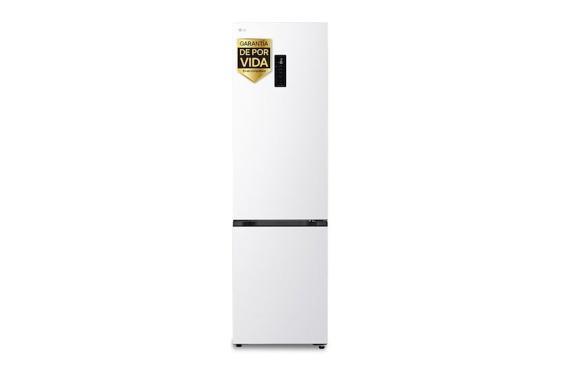 Vista frontal de Frigorífico Combi | LG GBBS525CSW DoorCooling+, 2,03m, capacidad de 375l, Serie 500, Clasificación C, Blanco GBBS525CSW.ASWQEUR