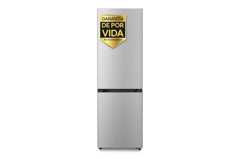 Vista frontal de Frigorífico Combi | LG GBBS716BMB DoorCooling+, 1,86m, capacidad de 375l, Serie 700, Clasificación B, acero texturizado antihuellas GBBS716BMB