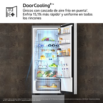 Frigorífico Combi | LG GBBS727BMB DoorCooling+,  2,03m, capacidad de 375l, Serie 700, Clasificación B, acero texturizado antihuellas