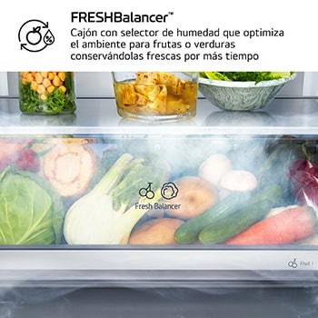 Frigorífico Combi | LG GBBS727BMB DoorCooling+,  2,03m, capacidad de 375l, Serie 700, Clasificación B, acero texturizado antihuellas