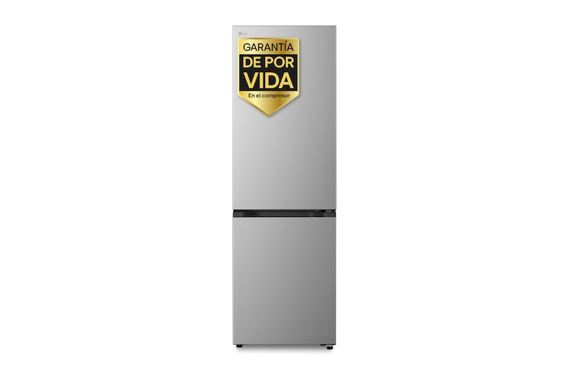 Vista frontal de Outlet Frigorífico Combi | LG DoorCooling+,  1.86m de 333l, Serie 200, Clasificación D, Inox antihuellas GBBSJ10DPY.OUTLET