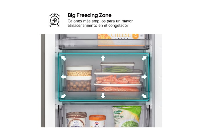 LG Outlet Frigorífico Combi | LG DoorCooling+,  1.86m de 333l, Serie 200, Clasificación D, Inox antihuellas, GBBSJ10DPY.OUTLET