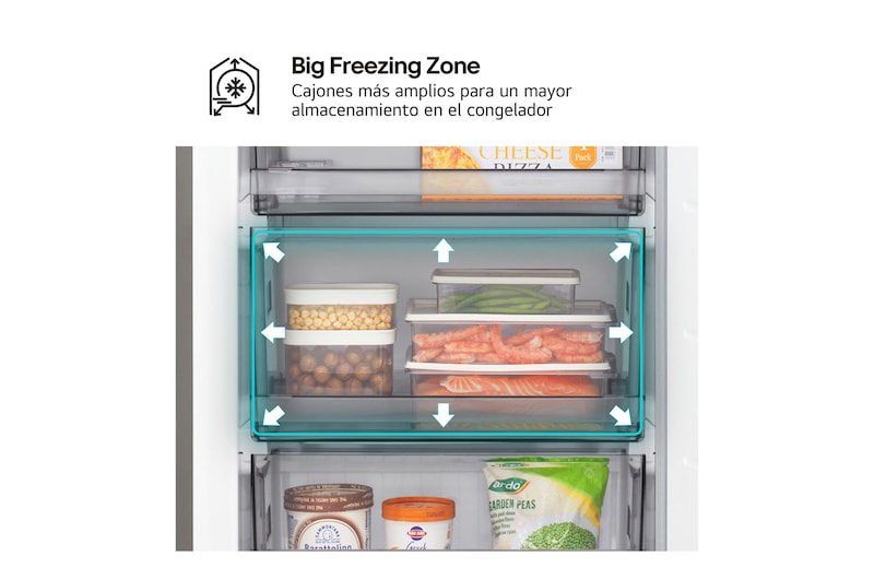 LG Outlet Frigorífico Combi | LG DoorCooling+,  1.86m de 333l, Serie 200, Clasificación D, Inox antihuellas, GBBSJ10DPY.OUTLET