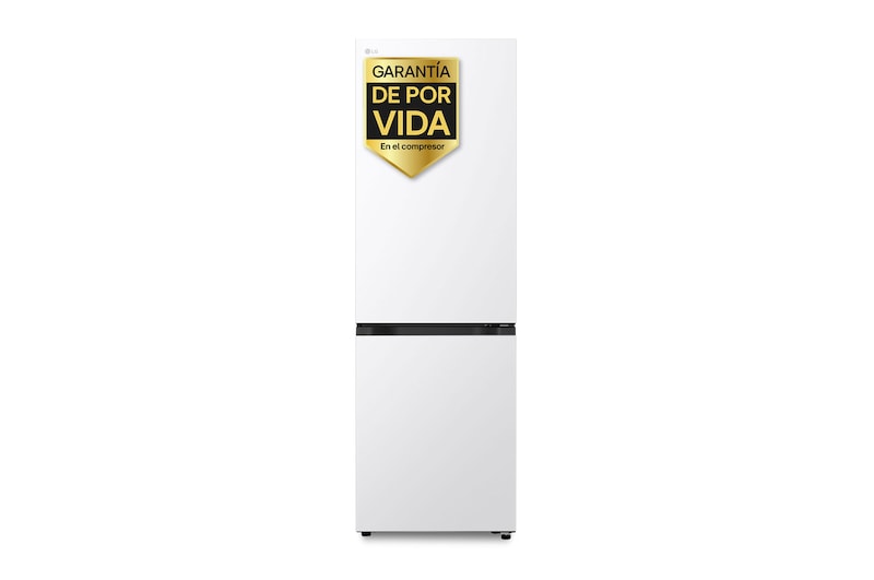 Vista frontal de Frigorífico Combi | LG GBBSJ10DSW DoorCooling+, 1.86m de 333l, Serie 200, Clasificación D, Blanco GBBSJ10DSW