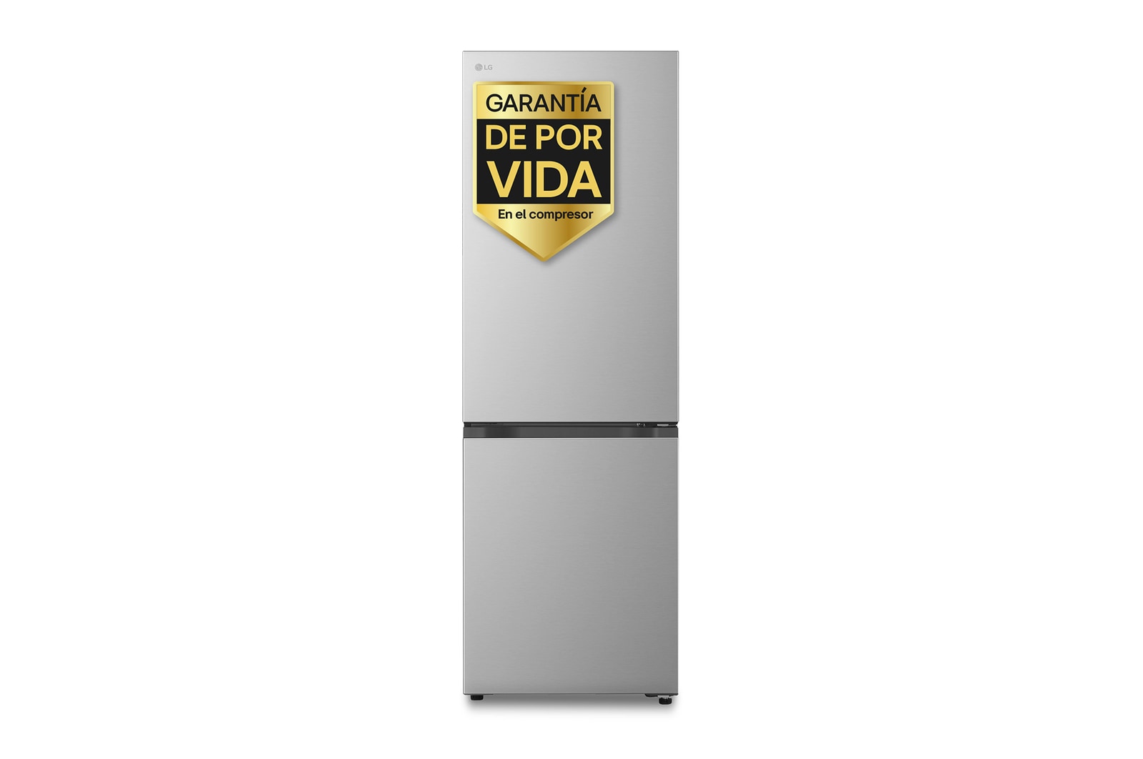 Vista frontal de Frigorífico Combi | LG GBBSJ10EPY DoorCooling+,  1.86m de 333l, Serie 200, Clasificación E, Inox antihuellas GBBSJ10EPY