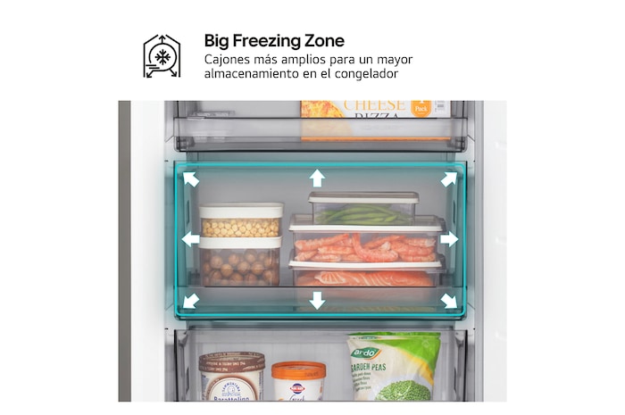 LG Frigorífico Combi | LG GBBSJ10EPY DoorCooling+, 1.86m de 333l, Serie 200, Clasificación E, Inox antihuellas, GBBSJ10EPY