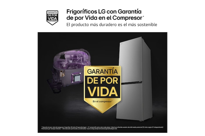 LG Frigorífico Combi | LG GBBSJ10EPY DoorCooling+, 1.86m de 333l, Serie 200, Clasificación E, Inox antihuellas, GBBSJ10EPY