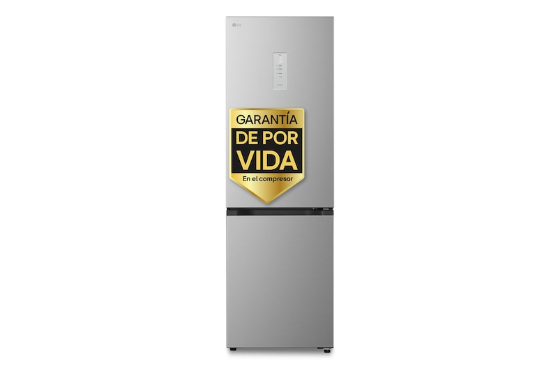 Vista frontal de Frigorífico Combi | LG GBBSJ11EPY DoorCooling+,  1.86m de 333l, Serie 200, Clasificación E, Inox antihuellas GBBSJ11EPY