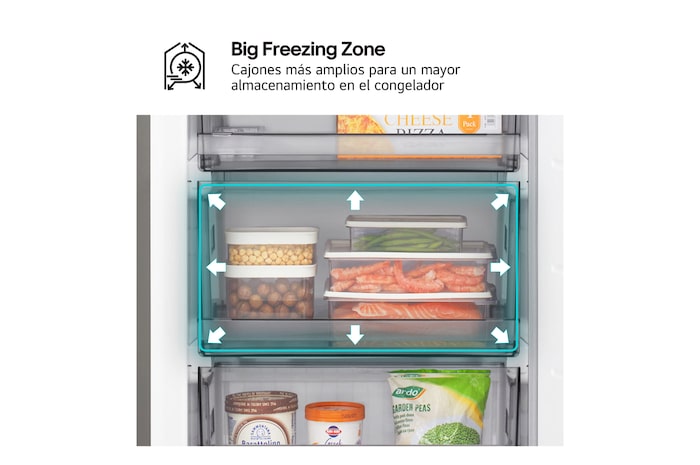 LG Frigorífico Combi | LG GBBSJ20DSW DoorCooling+, 2,03m, capacidad de 375l, Serie 200, Clasificación D, Blanco, GBBSJ20DSW
