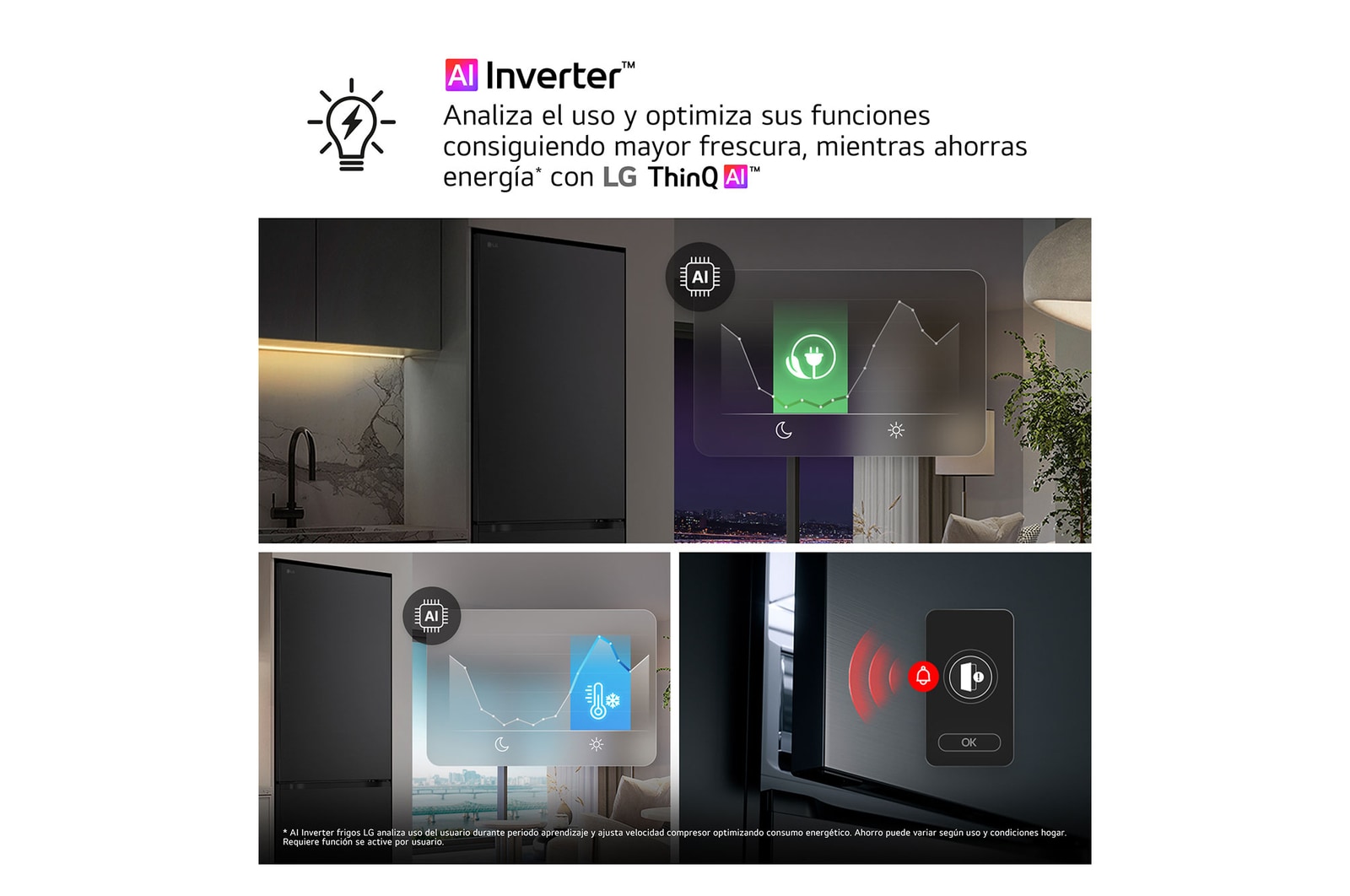 Mayor frescura mientras ahorras energía con LG ThinQ™ 