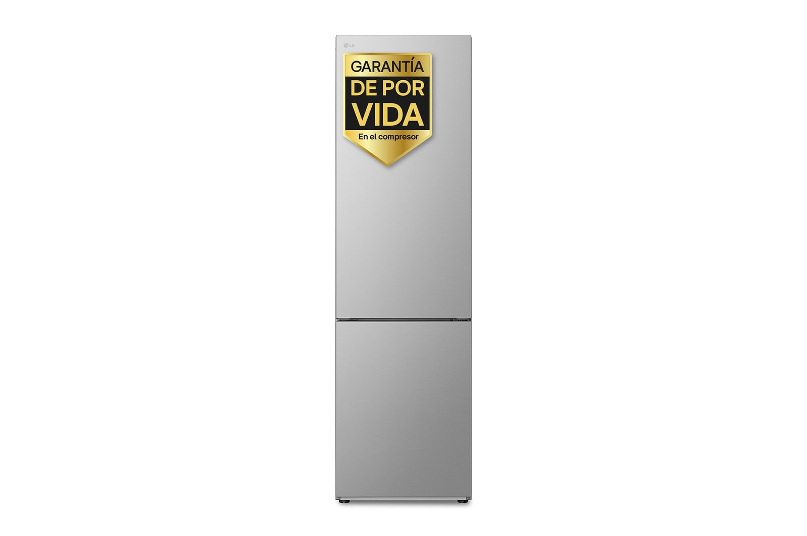 Front view of 387L Bottom Freezer Refrigerator Prime Silver ({Sales Model Code})