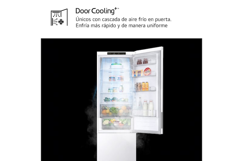 LG Frigorífico Combi | LG GBV21NCDSW, Door Cooling+, 1,86m, capacidad de 374 L, Serie 200, Clasificación D, Blanco, GBV21NCDSW