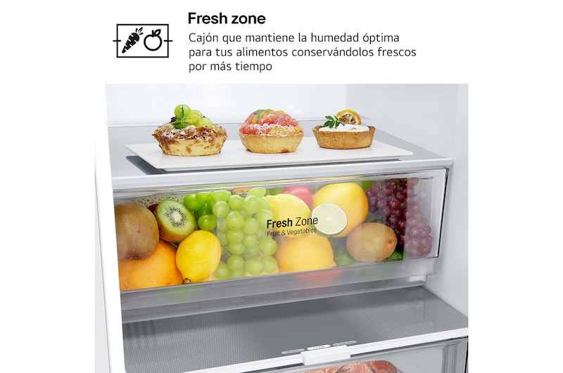 LG Frigorífico Combi | LG GBV21NCDSW, Door Cooling+, 1,86m, capacidad de 374 L, Serie 200, Clasificación D, Blanco, GBV21NCDSW
