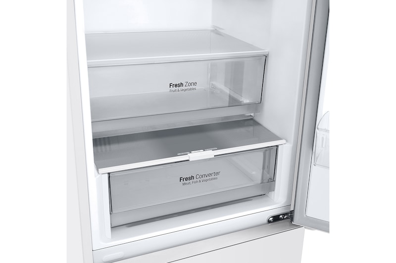 LG Frigorífico Combi | LG GBV21NCDSW, Door Cooling+, 1,86m, capacidad de 374 L, Serie 200, Clasificación D, Blanco, GBV21NCDSW