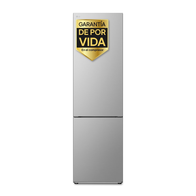 Vista frontal de Frigorífico Combi | LG GBV22NCBPY, Door Cooling+, 2,03m, capacidad de 419 L, Serie 200, Clasificación B, Inox antihuellas GBV22NCBPY