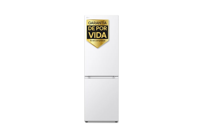 Vista frontal de Frigorífico Combi | LG GBV3100ASW, Door Cooling+, 1,86m, capacidad de 374 L, Serie 300, Clasificación A, Blanco