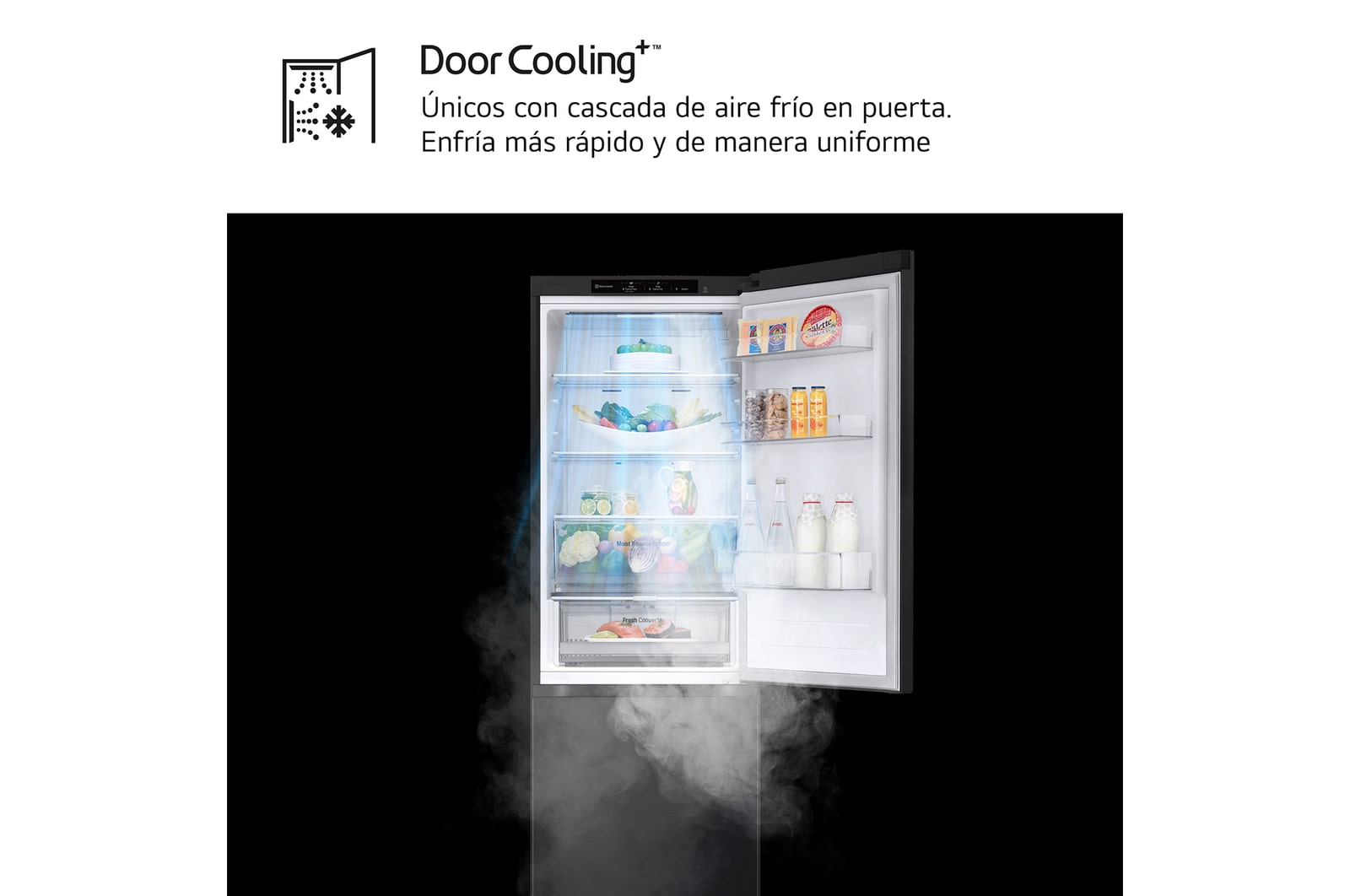 open top door with food view