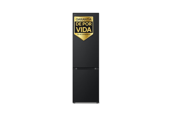 Vista frontal de Frigorífico Combi | LG GBV3200CEP DoorCooling+, 2,03m, capacidad de 419l, Serie 300, Clasificación C, Acero Negro Mate