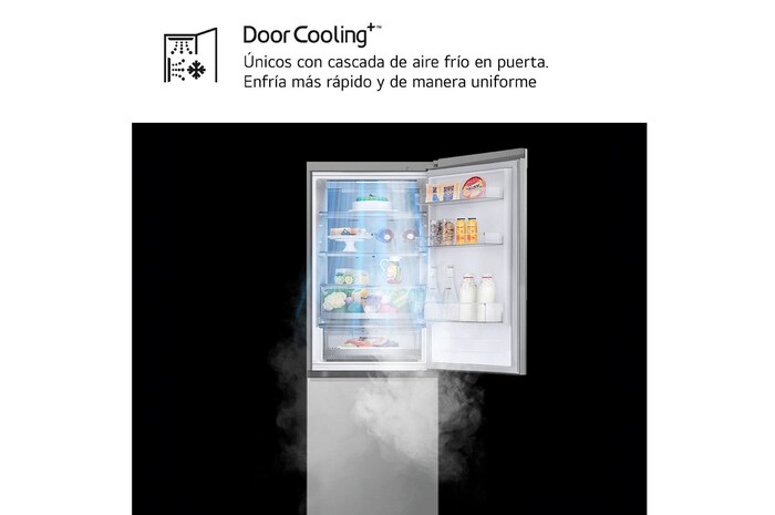 Frigorífico Combi Door Cooling+, 1,86m, Clasificación D, capacidad de 374l, inox antihuellas. Serie 700