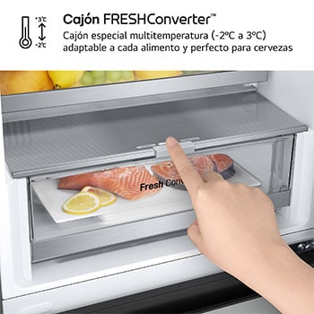 Frigorífico Combi Door Cooling+, 1,86m, Clasificación D, capacidad de 374l, inox antihuellas. Serie 700