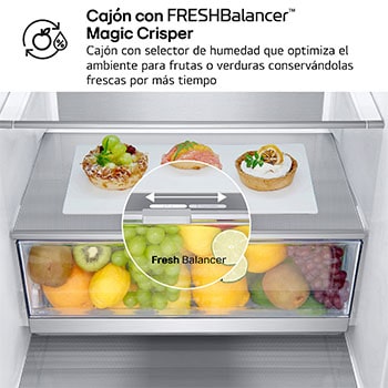 Frigorífico Combi Door Cooling+, 1,86m, Clasificación D, capacidad de 374l, inox antihuellas. Serie 700