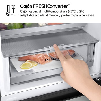 LG Frigorífico Combi | LG GBV7270EPY, Door Cooling+, 2,03m ,capacidad de  419 L, Serie 700, Clasificación C, Acero negro grafito antihuellas, GBV7270EPY