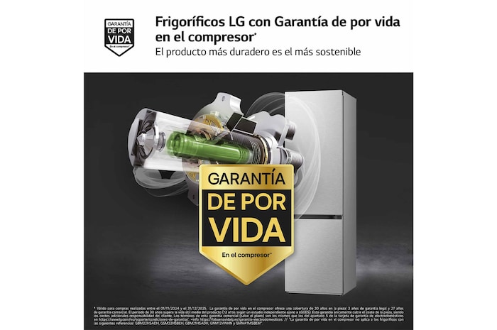 frigorificos LG con Garantia de por vida en el compresor