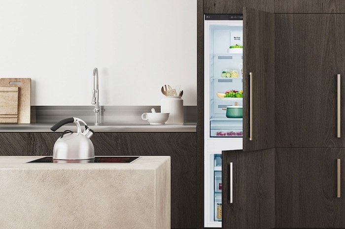 Refrigerator in kitchen