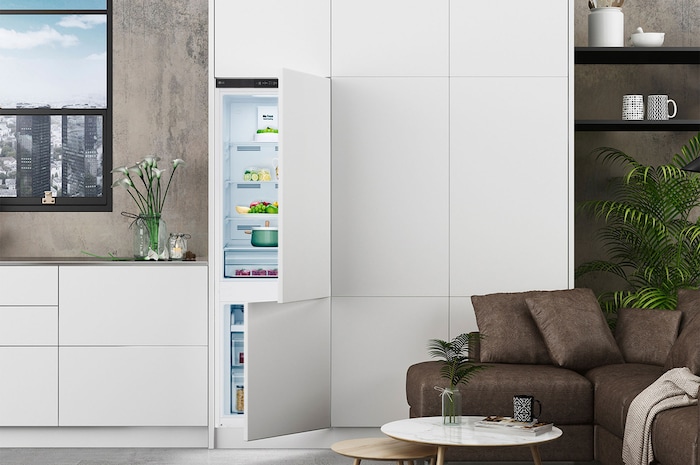 Refrigerator in living area