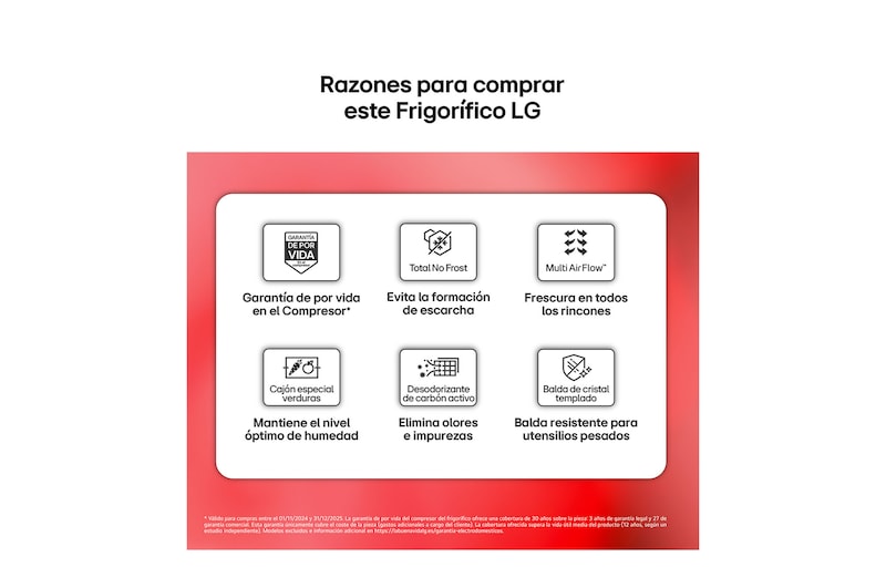 LG Frigorífico Dos Puertas | LG GTBV22PYNJ, Total No Frost, 1,45m, Clasificación E, Inox antihuellas, GTBV22PYNJ
