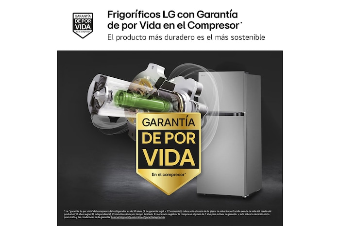 LG Outlet Frigorífico Dos Puertas | LG, Total No Frost, 1,45m, Clasificación E, Inox antihuellas, GTBV22PYNJ.OUTLET
